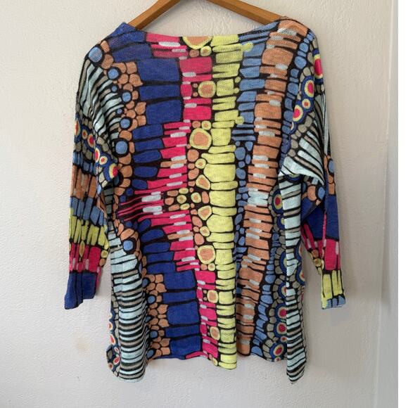 Women's Nally & Mille Multi Color Vibrant Lightweight Sheer Sweater Size Small - Picture 2 of 4